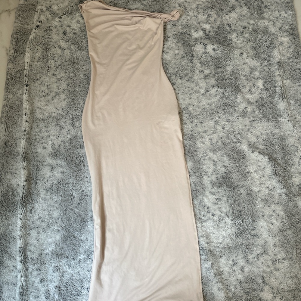Chic One Shoulder Cream Dress